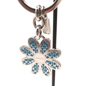 Coach Daisy Keychain W/ Blue and White Enamel NWOT